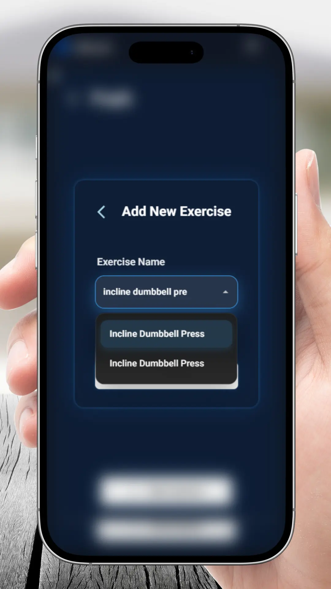 Adding an exercise from library screenshot